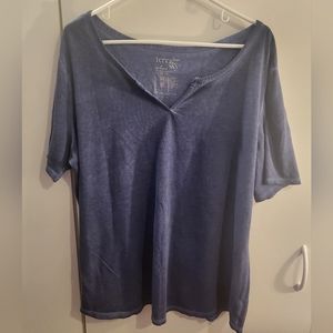 Terra & Sky Womans 1X Blue Tshirt
